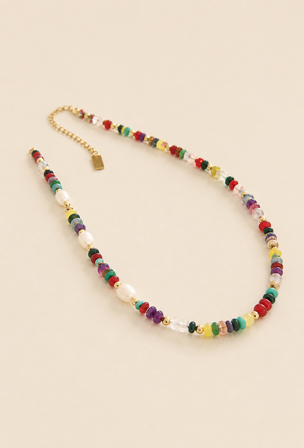 Multicolour Natural Gemstone & Freshwater Pearl Necklace