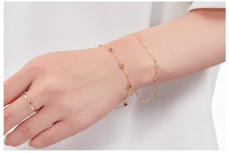 Rainbow Birthstone Bracelet | Peridot, Topaz & Garnet |