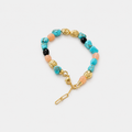 Amalfi Turquoise & Sunstone Beaded Bracelet — 18K Gold Plated