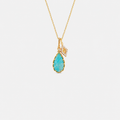 Amazonite Teardrop Vintage Pendant in Gold Plated Silver
