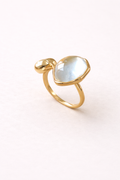 Citrine Open Ring – Adjustable Gold-Plated Sterling Silver 925 Yellow Gemstone Ring