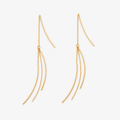 Comet Tail Threader Earrings | 925 Silver Gold Plated – 11.3cm