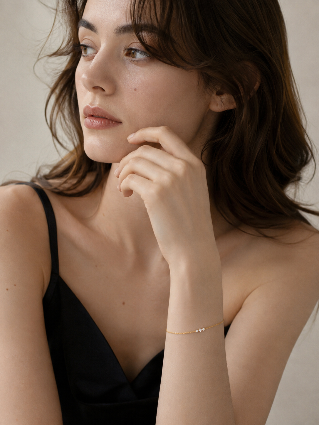 Dainty Triple Moissanite Bracelet | 925 Sterling Silver with 14K Gold Plating