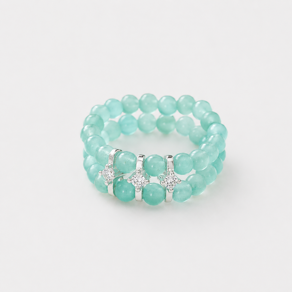 Double Row Amazonite Ring