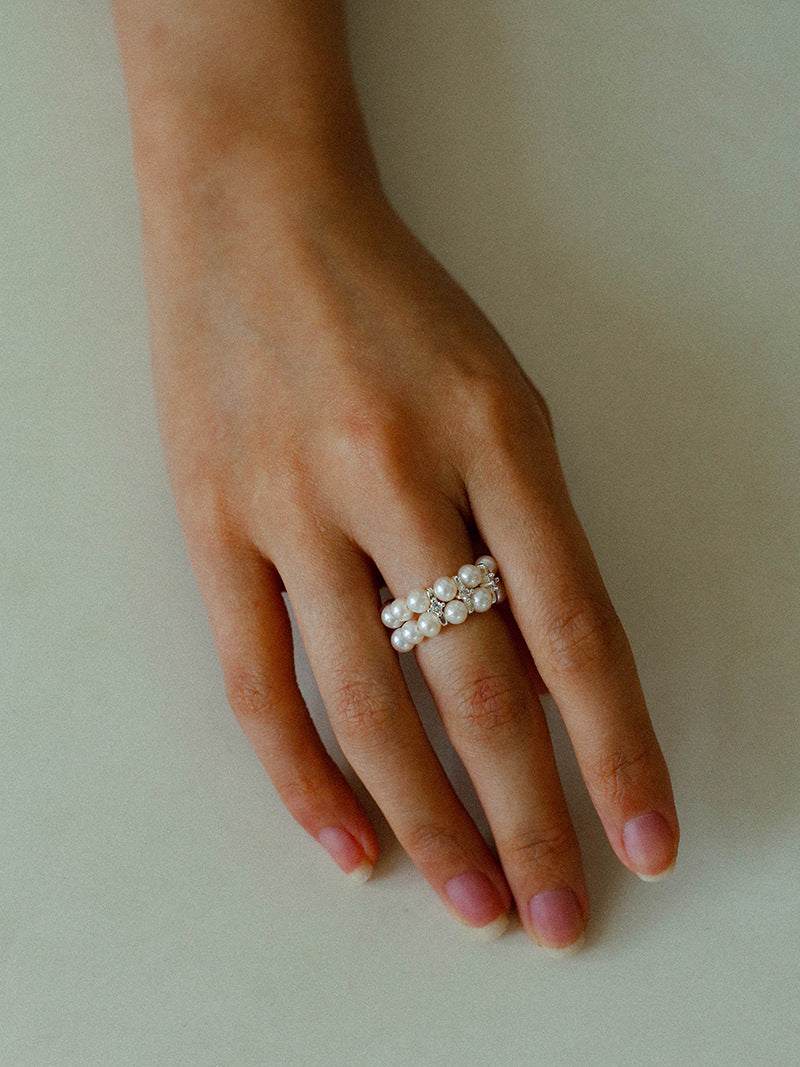Double Row Freshwater Pearl Ring