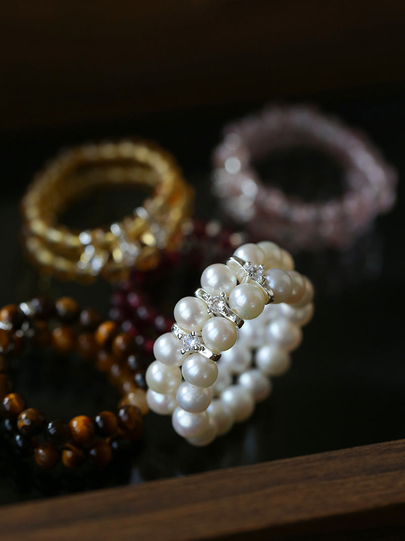 Double Row Freshwater Pearl Ring