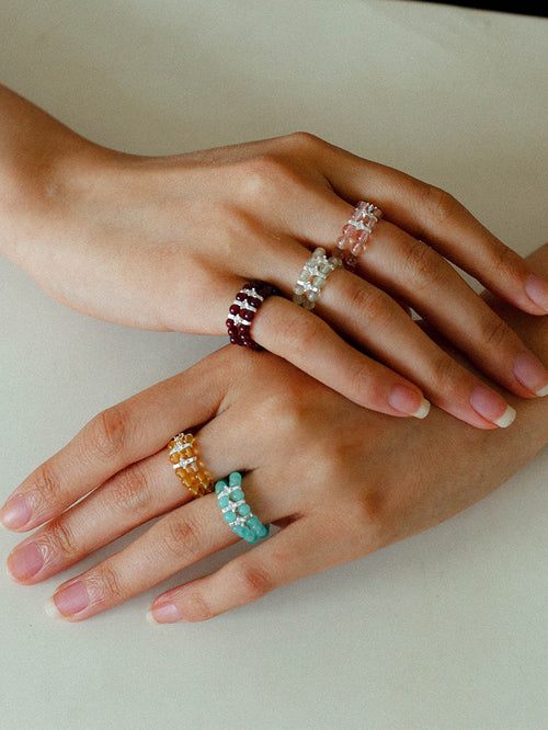 Double Row Amazonite Ring