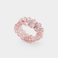 Double Row Strawberry Quartz Ring