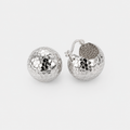 Faceted Silver Dome Stud Earrings