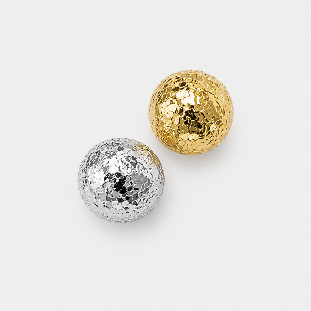 Faceted Gold Dome Stud Earrings