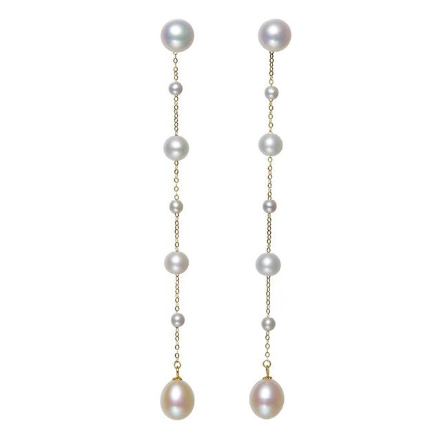 Freshwater Pearl Constellation Threader Earrings