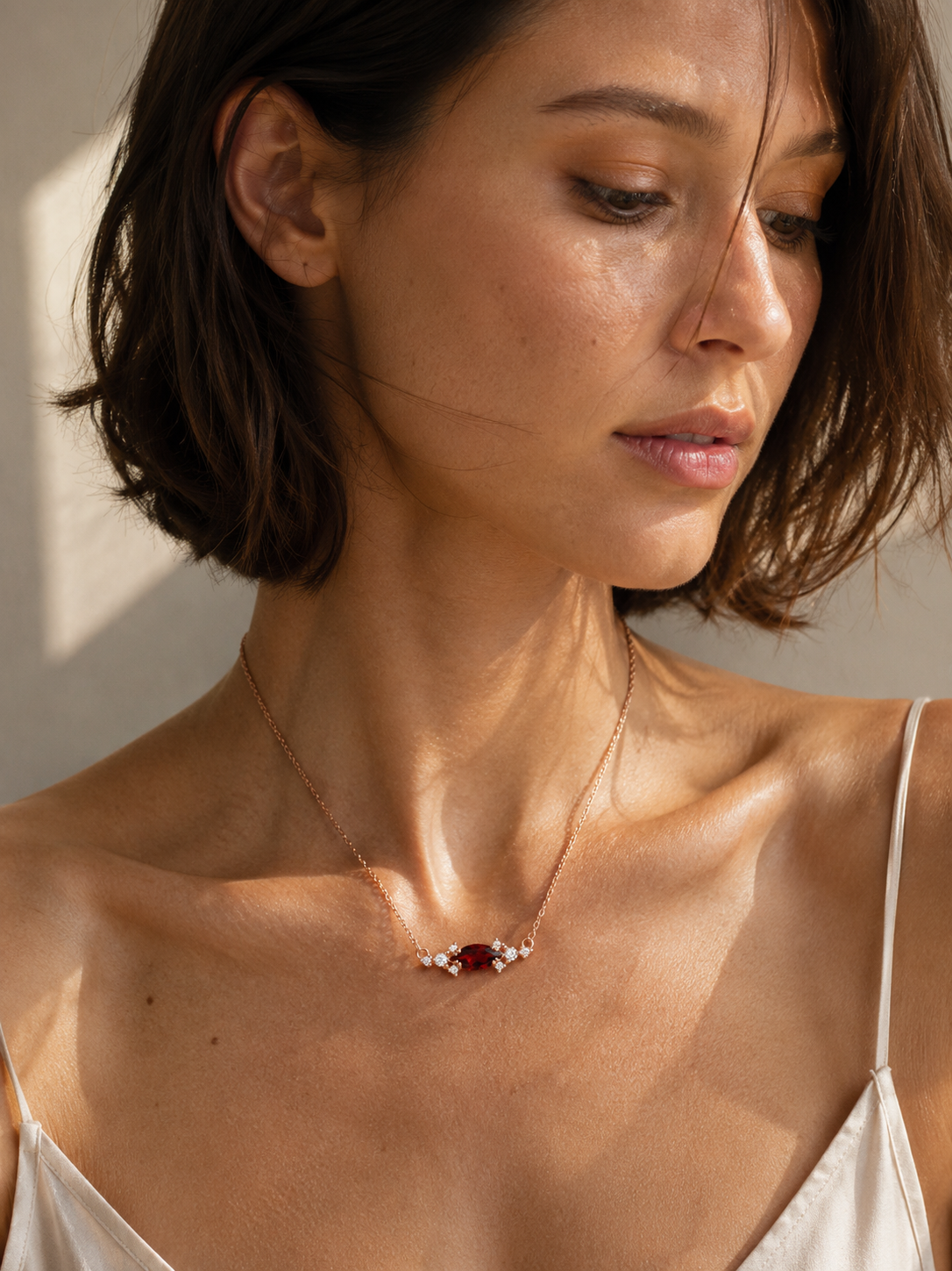 Garnet Marquise Necklace
