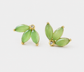 Green Jasper Clover Stud Earrings