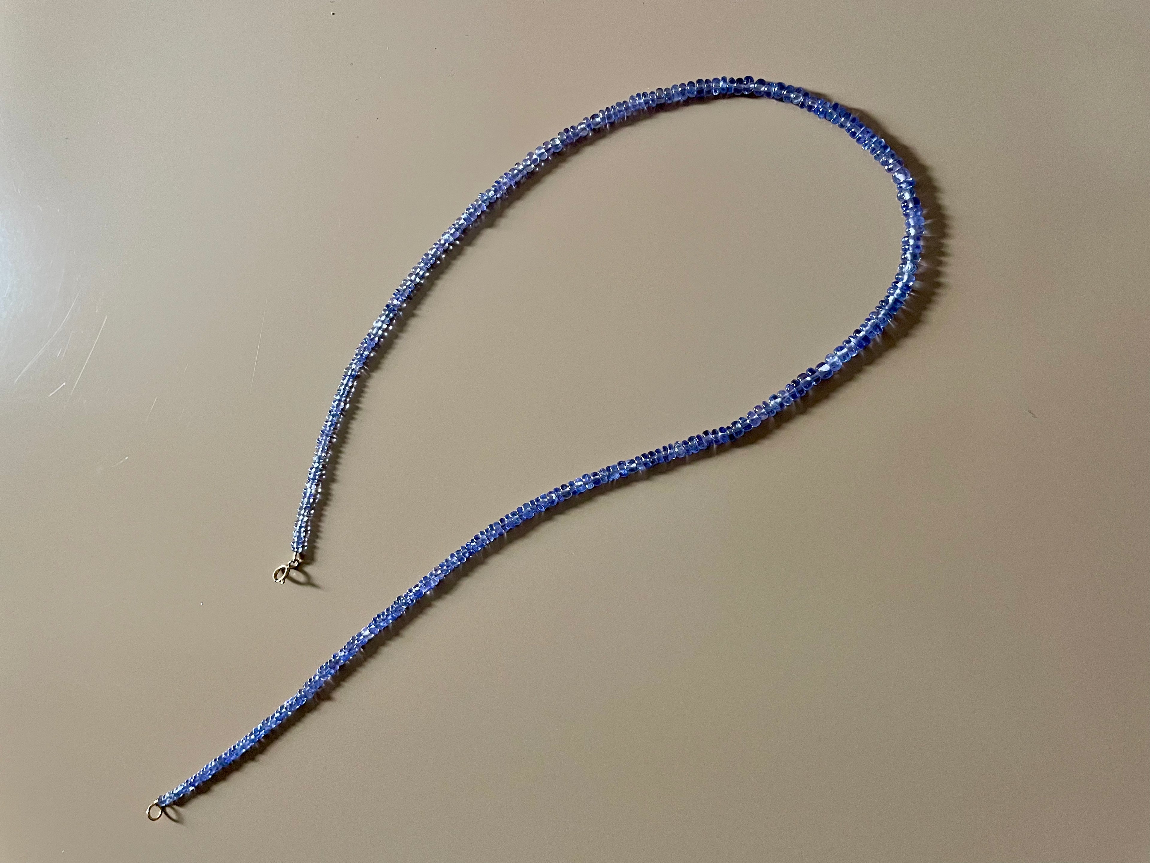 Tanzanite Beaded Necklace – Natural Gemstone Choker in Soft Violet Blue