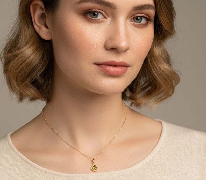Irregular Peridot Necklace | 925 Sterling Silver