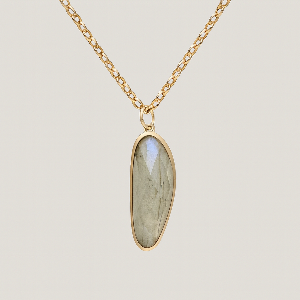 Labradorite Pendant Necklace – Natural Iridescent Gemstone