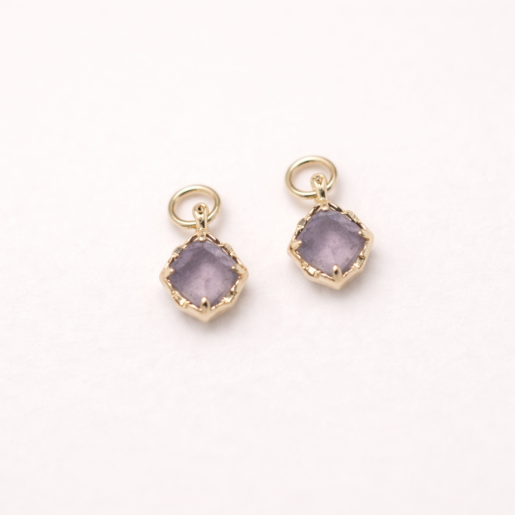 Labradorite & Amethyst Convertible Hoop Earrings