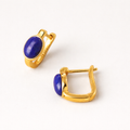 Lapis Lazuli Gold Hoop Earrings