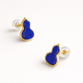 Lapis Lazuli Gourd Stud Earrings