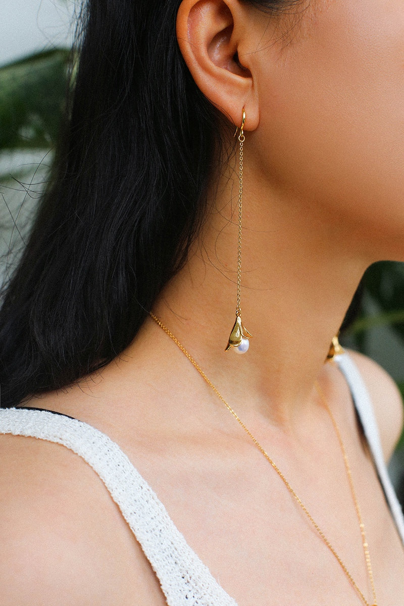 Lily of the Valley Freshwater Pearl Drop Earrings