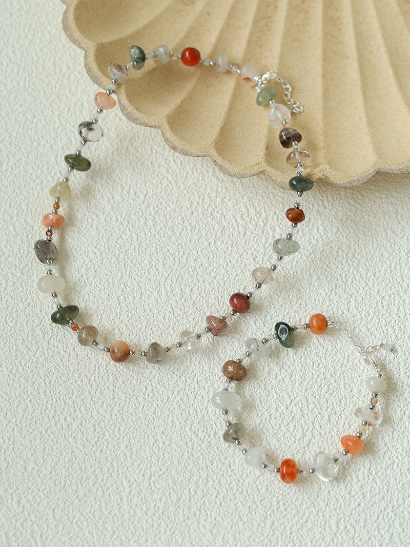 Meadow Rutilated Quartz Crystal Bracelet — Silver Plated