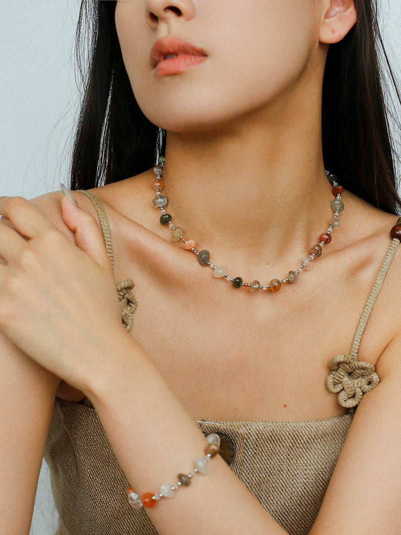 Meadow Rutilated Quartz Crystal Bracelet — Silver Plated