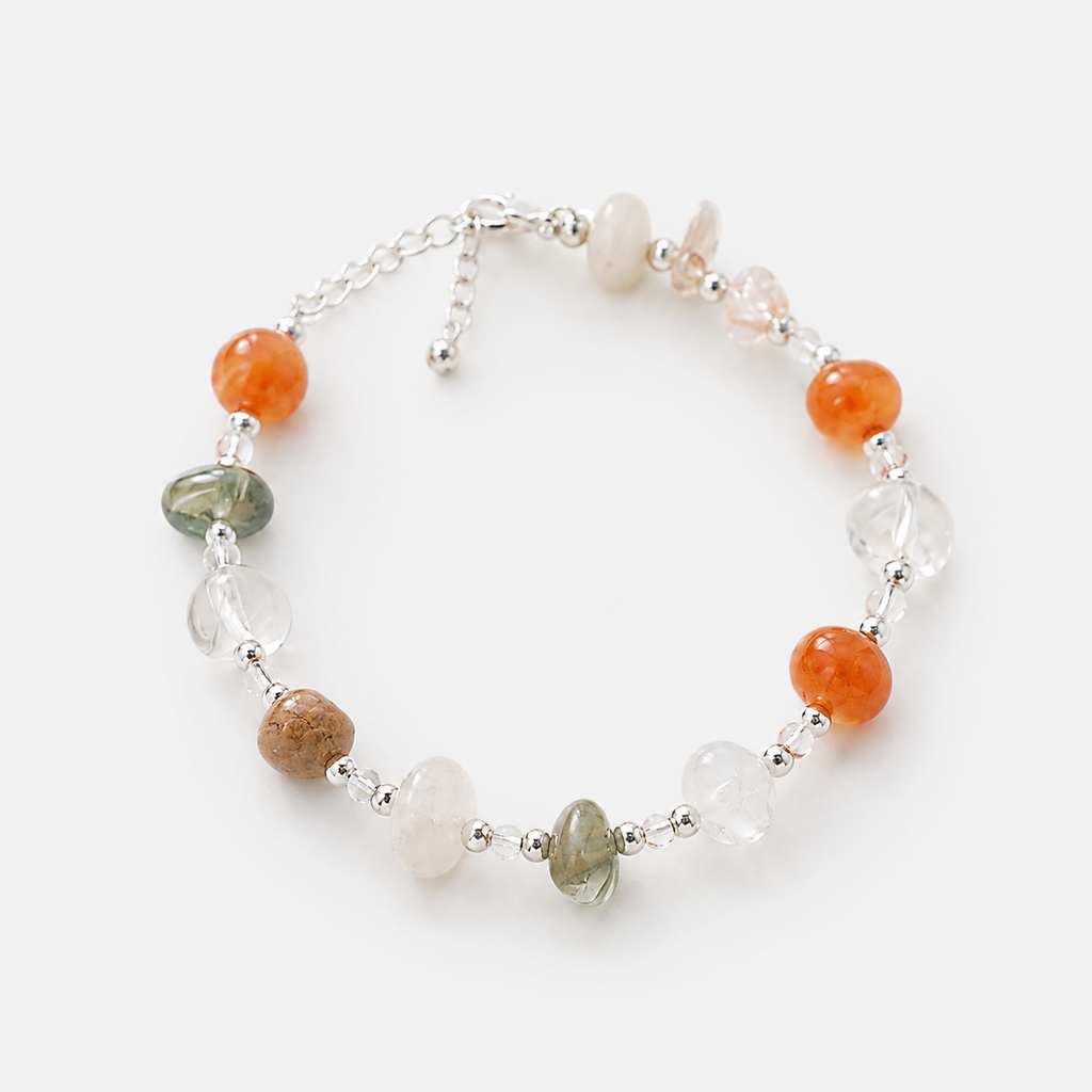Meadow Rutilated Quartz Crystal Bracelet — Silver Plated