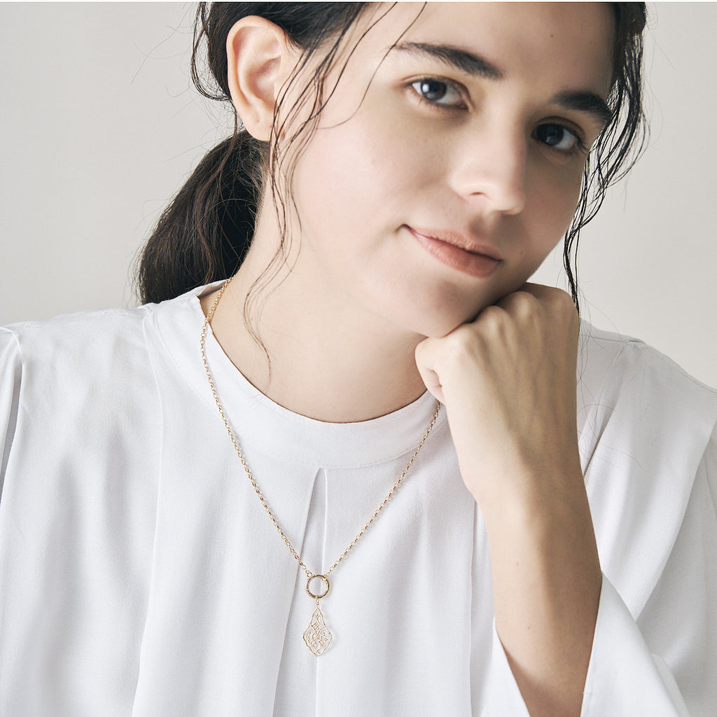 Medieval Lace Filigree Pendant Necklace｜925 Sterling Silver with 18K Gold Plating