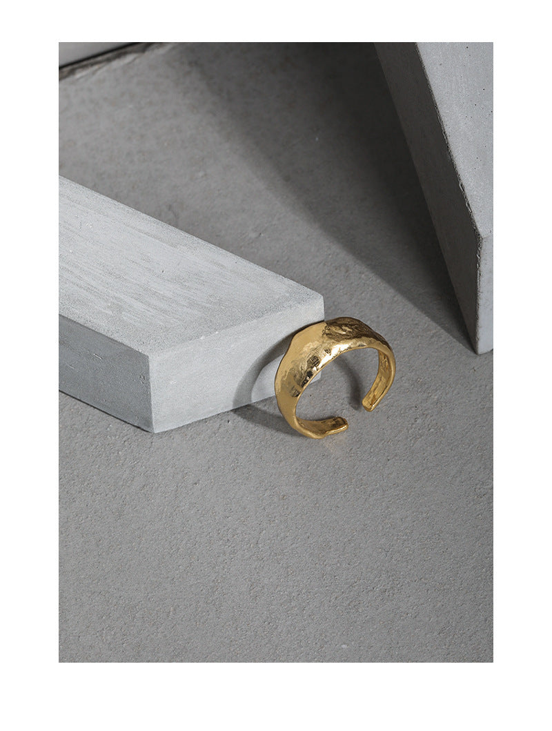 Minimal Textured Open Ring in 925 Sterling Silver