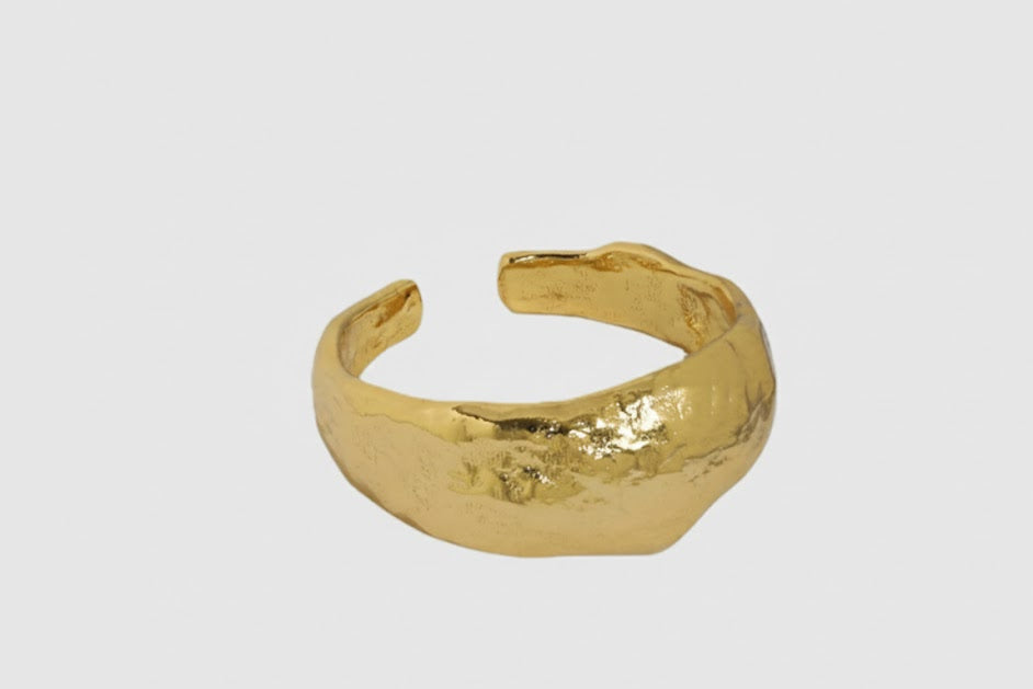 Minimal Textured Open Ring in 925 Sterling Silver