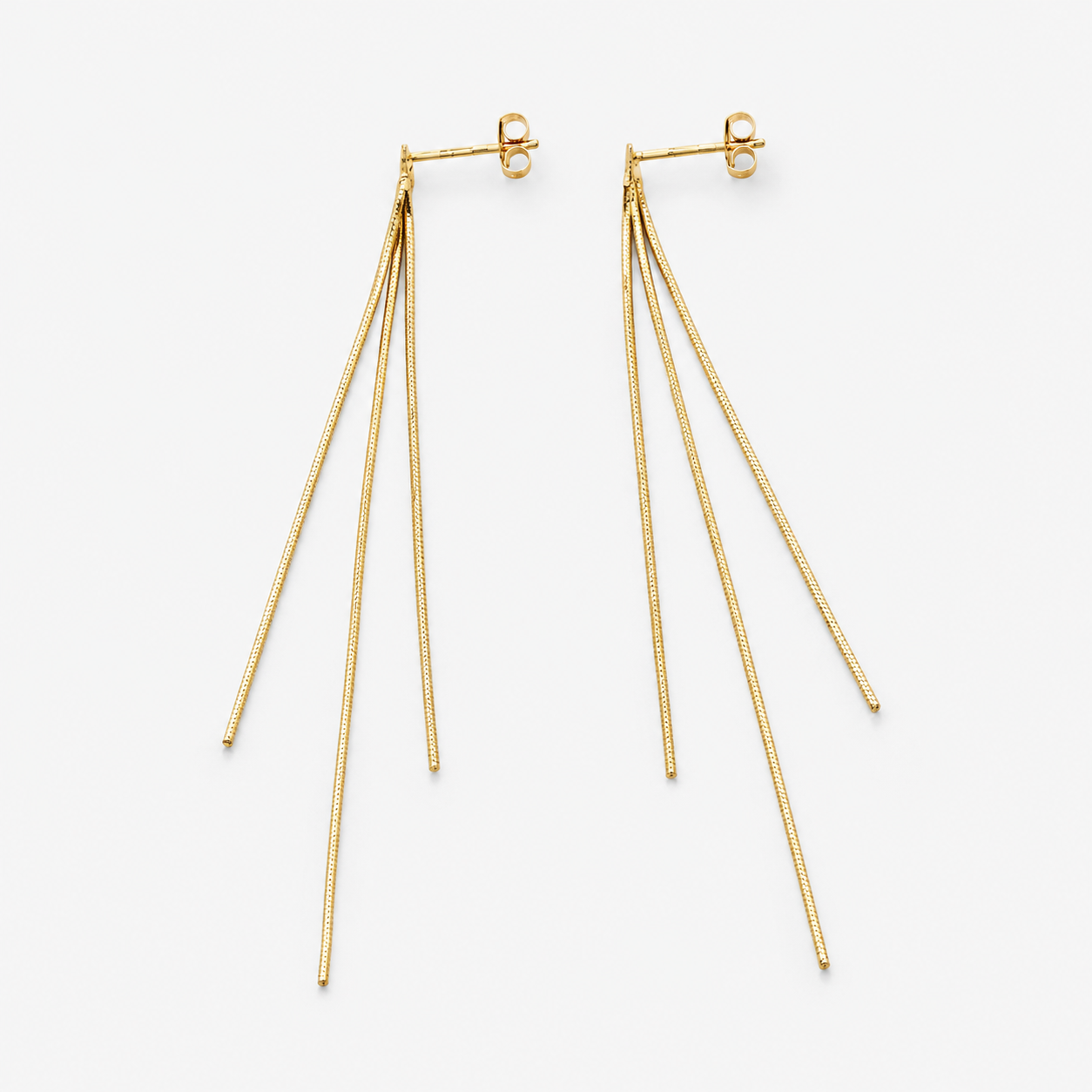 Minimalist Triple Snake Chain Tassel Earrings