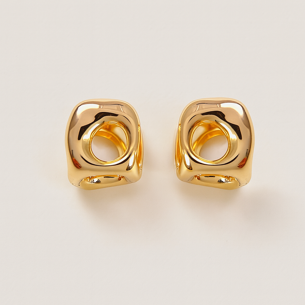 Modern Hollow Cube Stud Earrings