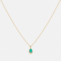 Natural Amazonite & Quartz Doublet Gold Plated Silver Necklace
