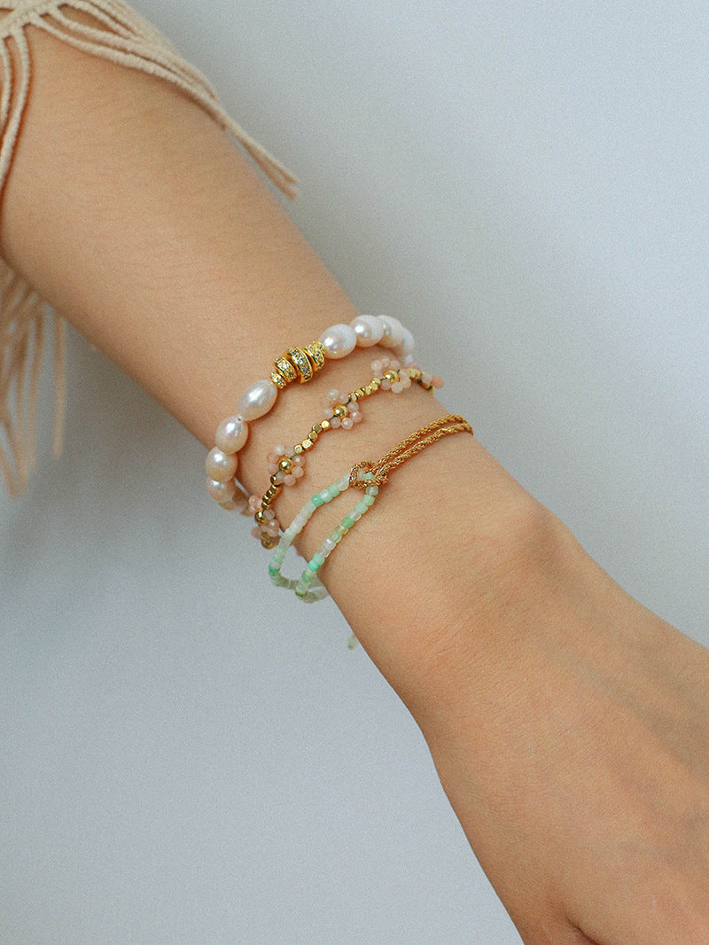 Natural Chrysoprase Double Strand Bracelet