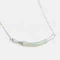 Natural Jade Bamboo Necklace in Sterling Silver