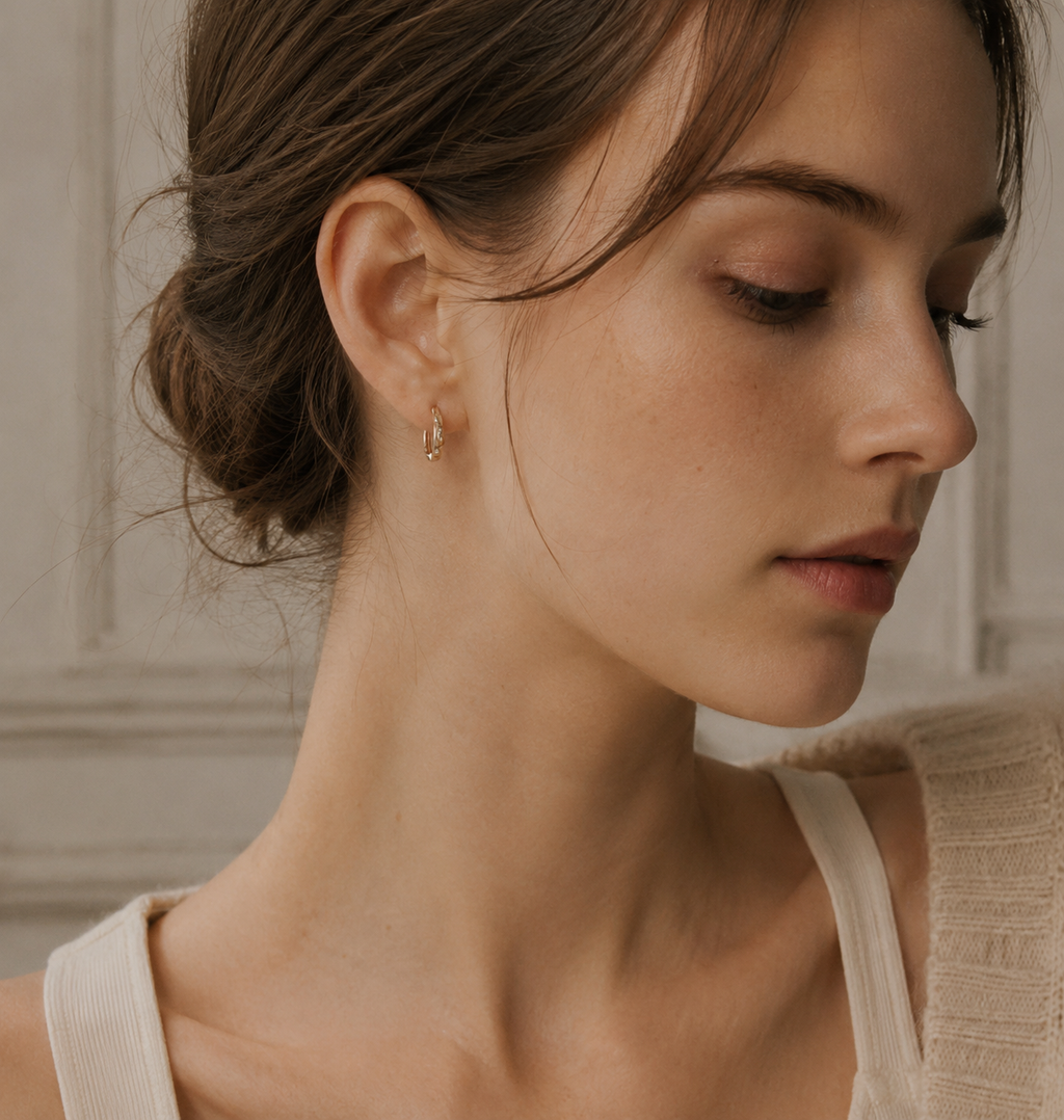 Natural Labradorite Convertible Hoop Earrings