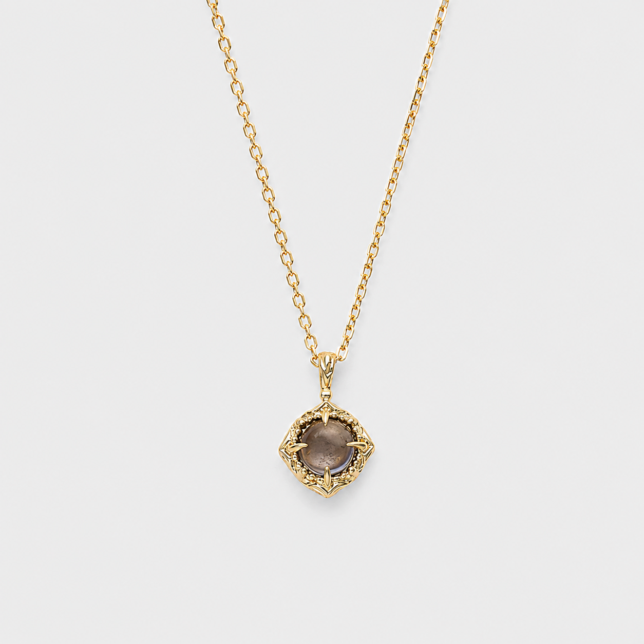 Natural Labradorite Reversible Pendant Necklace | Gold Plated Silver