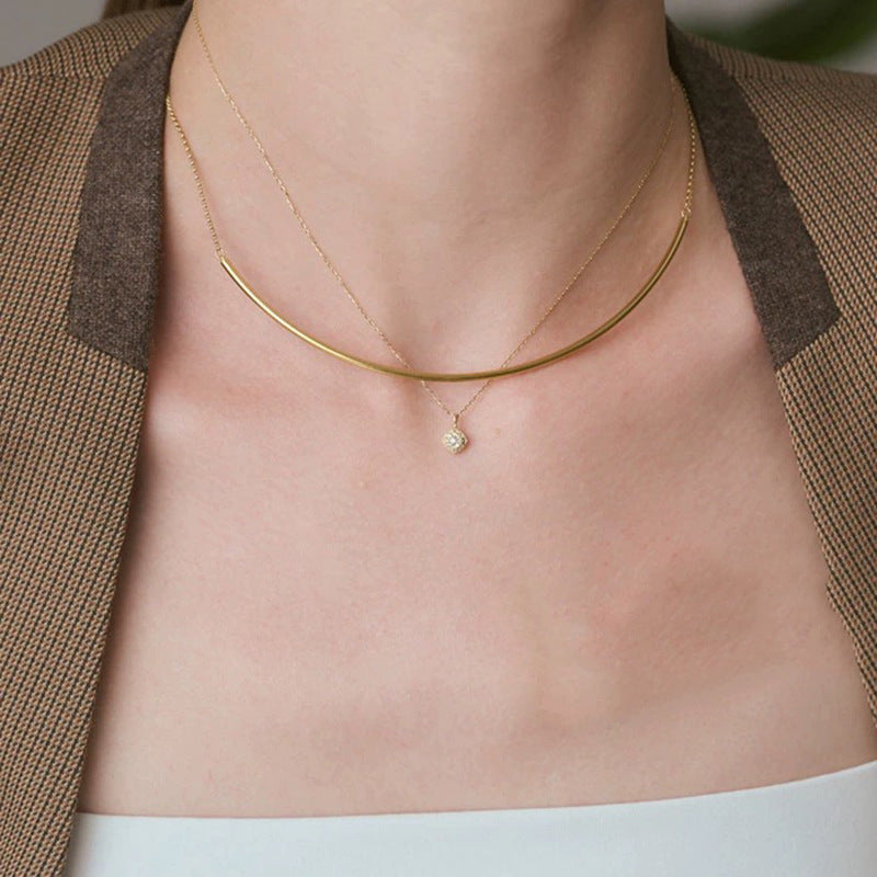 Natural Labradorite Reversible Pendant Necklace | Gold Plated Silver
