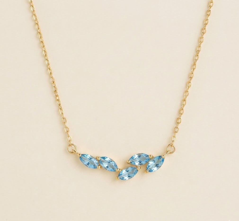 Natural Marquise Topaz Wisteria Necklace