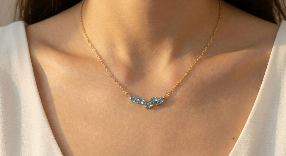 Natural Marquise Topaz Wisteria Necklace