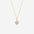 Natural Opal Snowflake Pendant Necklace in Gold Plated Silver