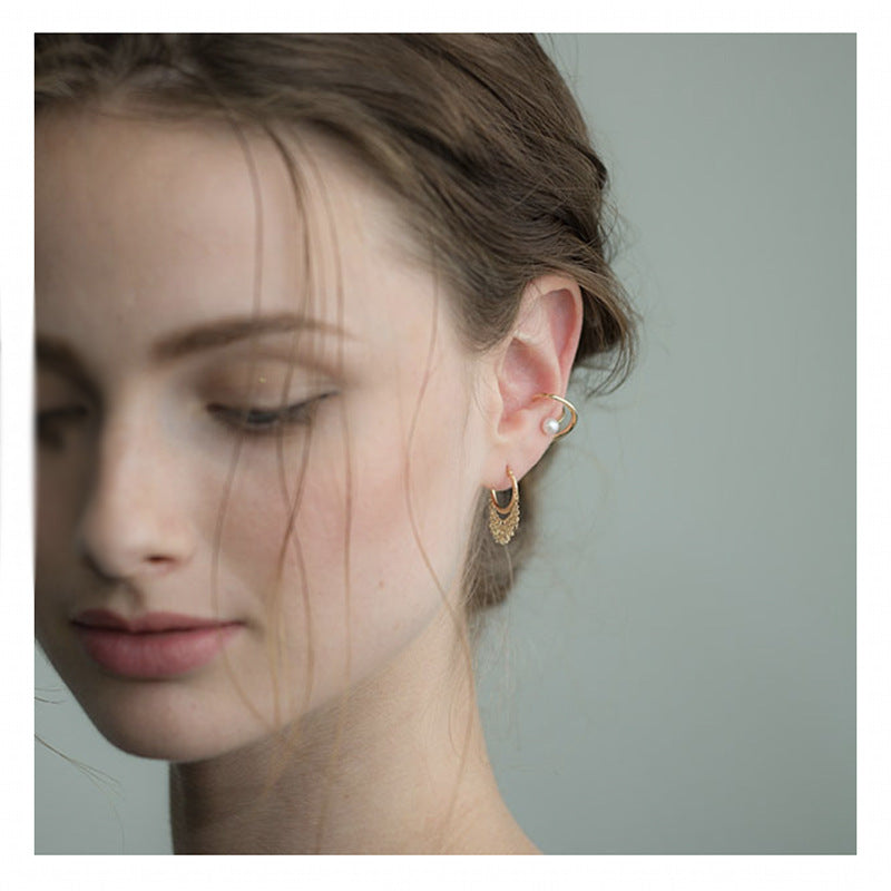 Natural Pearl Sterling Silver Ear Cuff