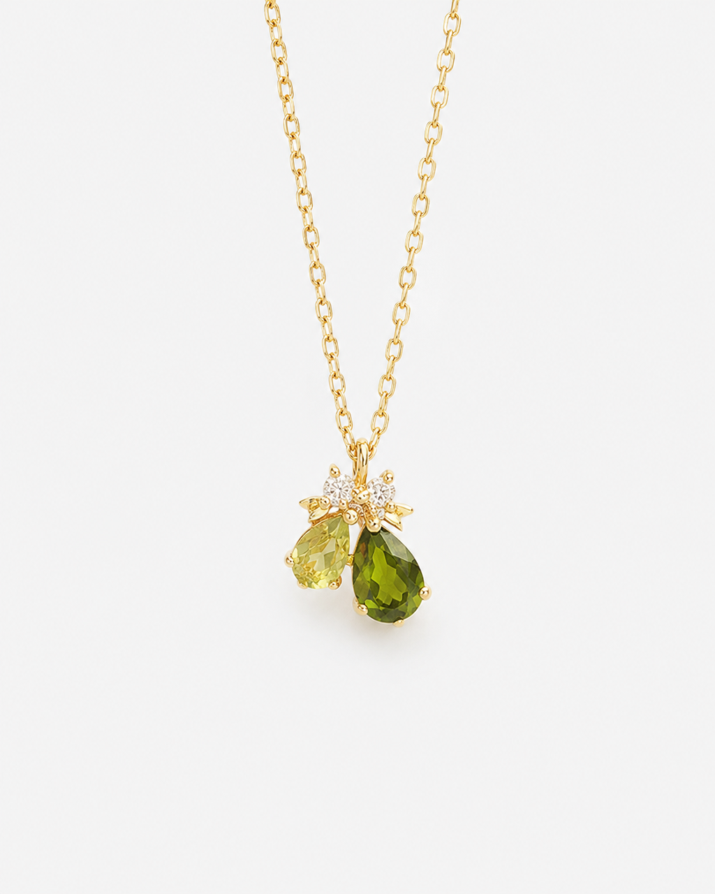 Natural Peridot & Chrome Diopside Pendant Necklace