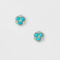 Natural Turquoise Flower Cluster Stud Earrings
