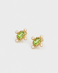 Natural Freshwater Pearl & Peridot Vintage Stud Earrings