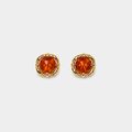 Natural Garnet Stud Earrings — Gold-Plated 925 Silver