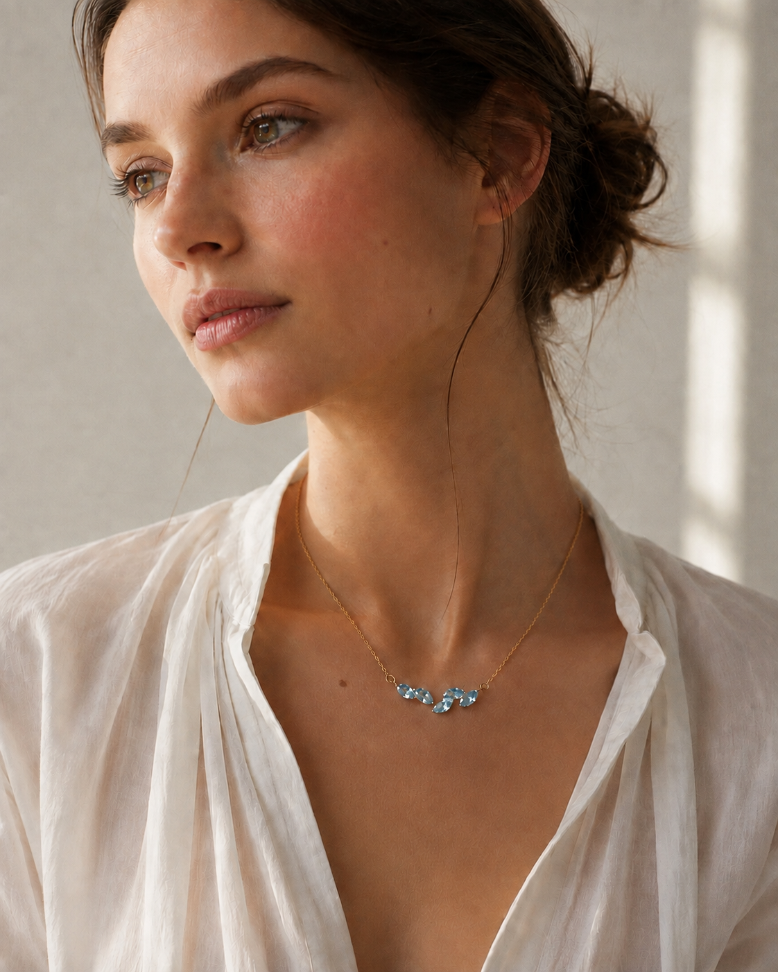 Natural Marquise Topaz Wisteria Necklace
