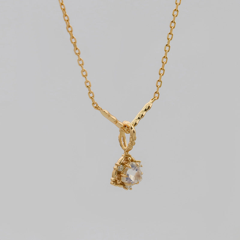 Natural Moonstone Trillion Cut Necklace