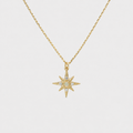 Opal Eight-Point Star Necklace in Gold Plated Silver