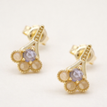Orange Moonstone & Iolite Stud Earrings